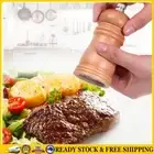 4 Inch Salt and Pepper Mill Grinder Refillable Solid Wood Manual Kitchen Tools .