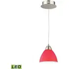 ELK Lighting LCA301-11-16M Piatto Mini Pendant Satin Nickel with Red