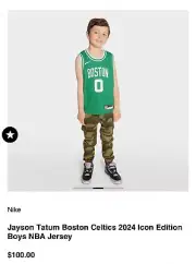 Jayson Tatum Boston Celtics 2024 Icon Edition Boys NBA Jersey **Size 7
