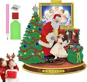 Lesunbak Crystal Rhinestone Art Kits | Christmas Rhinestone Painting Santa - Christmas Crafts for Kids, Novelty Christmas Painting, Painting Ornaments for Kids