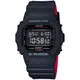 CASIO G-SHOCK 絕對強悍黑紅經典方形計時錶/DW-5600HR-1