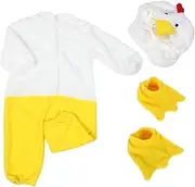 [AKOOSY] 1 Set -piece Crawling Suit Boy Outfits Jumpsuit Has Funny Plushies Cute Winter Hat Animal Girl Photo Outfits Boy Photo Props Chicken Polyester
