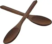 Alipis 2pcs Wooden Soup Spoons Reusable Stirring Spoons for Mixing and Serving Comfortable Handle for Kitchen Use for Soup Desserts and More