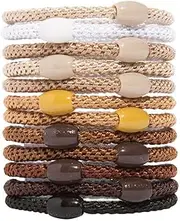L. Erickson Narrow Grab & Go Ponytail Holders Set of 12 - Camelback