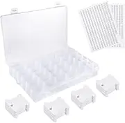 36 Grids Plastic Embroidery Floss Organizer Box & 50 Floss Bobbins & 2PCS Floss Number Stickers for Sewing Storage