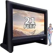 GYUEM 21 ft Inflatable Outdoor Projector Movie Screen - Huge Air-Blown Cinema Projection Screen Package with Rope, Blower + Tent Stakes - Great for Outdoor Party Backyard Pool Fun (21ft)