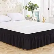 Bed Valance Skirt, Bed Skirts Valances Double/Single Hotel Bedding Bed Skirt Wrap King Size White Ruffle Elastic Dust-Proof Around No Bed Surface Decoration Bed Cover Home Textile