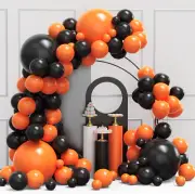 Orange and Black Balloons Arch Garland Kit 134Pcs Halloween with Different Size