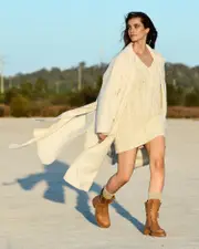 [Belle & Bloom] Wide Awake Wool Blend Split Hem Overcoat - Cream