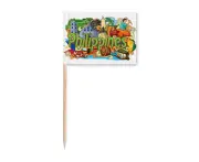 Caguen Philippine Graffiti Toothpick Flags Marker Topper Party Decoration