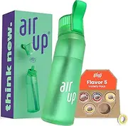 air up® water bottle (22 oz) for school, sports, gym | includes 5 scent pods & straw | flavored bottle in green – also for kids, boys, girls | no calories, sugar-free and suitable for carbonation