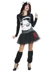 Rubies Adults/Womens Size M Pepe Le Pew Hooded Tutu Dress Costume Party Outfit