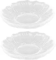 Ipetboom 2pcs Transparent Glass Tea Saucer Round Decorative Serving Plates for Appetizers Snack Storage and Desktop Cup Mat for Home Hotel and Restaurant Use
