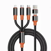 6A 100W USB-A/Type-C to Type-C/iP/Micro USB Cable Fast Charging Data Transmission Copper Core Line 1.2M Long for iPhone