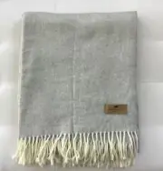 Ballard Designs CLASSIC HERRINGBONE Throw ~Light Gray~ Soft & Cozy $159 NWT