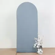 6 ft DUSTY BLUE Matte Fitted Spandex Round Top Arch Backdrop STAND COVER Party
