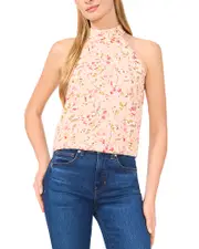 CeCe Floral Halter Neck Top