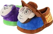 [Ground Up] Toy Story Kids Slippers Boys Buzz Lightyear and Woody Multicolor Polyester Blend Faux Shearling Character Big Kid Men's Unisex-Kids Children's Footwear Slippers