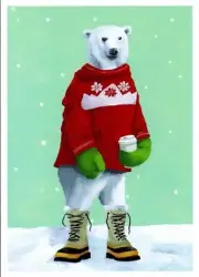 POLAR BEAR LOVERS! "POLAR ESPRESSO" CHRISTMAS CARD by ALLPORT EDITIONS (5)