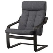 POÄNG armchair, black-brown/Gunnared dark grey
