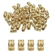 50pcs M6 Threaded Inserts Brass Heat Set Insert M6x12mm, OD 8mm Knurled Nuts