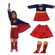 Kids Girls Supergirl Fancy Dress Superhero Costumes Book Day Week Party Cosplay Outfits Gifts - 4-5Years