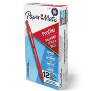 Papermate Profile BallPoint 1.0mm Medium Pen (Red) [Box 12]