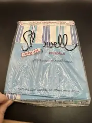 Vintage 2 Sleepwell Percale Pillow Cases Blue Stripe Irregulars 42x36 NOS USA