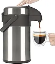 Olerd Coffee Pump Flask, 3L Stainless Steel Airpot, Hot Beverage Dispenser & Hot Water Urn Perfect for Water and Tea