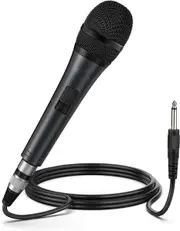 Dynamic Vocal Mic for Speaker, Wired Handheld Mic w/ On/Off Switch