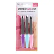 3x Sapphire Nail File Manicure Pedicure Swosh Personal Care Women Tool