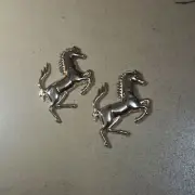 2x Golden Horse Left Chrome Metal Sticker Badge Emblem Decal AWD Turbo Fender V8 (for: Renault)