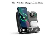 3 In 1 Wireless Charger Clock Led Display Fast Charge Digital Alarm Clock Wireless Charger