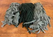 Green White Plaid Cut Size #9 #10 100% Wool Fabric Cut Strips for Rug Hooking