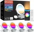 Lumary Smart Gimbal Recessed Lighting 6 Inch Max, 2.4GHz Wi-Fi Led Recessed Ligh