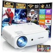Projector with WiFi and Bluetooth, 5G WiFi Native 1080P 14000L 4K Supported