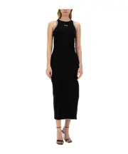 MSGM Logo Detailed Sleeveless Maxi Dress Black