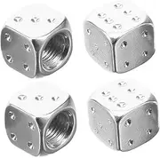 JECOMPRIS 4pcs Dice Style Valve Stem Caps for Car Bike Durable Wheel Tire Dust Caps Easy to Install Stylish Design for Modern Vehicles