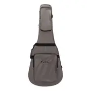 Martinez Deluxe Shaped Acoustic Guitar Polyfoam Case (Silver)