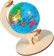 Veemoon Boy Girl Wooden Earth Globe Model Kit Educational Globe for Classroom Home Decor Engaging Interactive Learning Toy Promotes Geography Knowledge Creativity Stable Base for Easy Use
