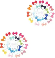 VICASKY 2sets Thick Hair Ties Bow for Girls Kids Women Hair Elastic Ponytail Holders 40pcs*2