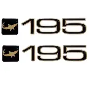 Mako Boat Raised Decals 241214 | 7 1/2 x 1 1/2 Inch Black Gold (Pair)