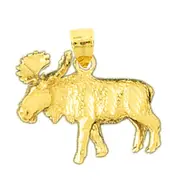 14K Gold Moose Pendant