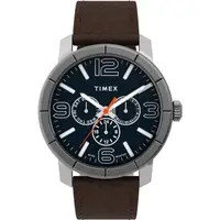在飛比找蝦皮商城優惠-TIMEX 天美時 復刻系列 大錶徑三眼皮帶錶 星期日期顯示