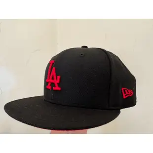 NEW ERA 59FIFTY 5950 MLB 道奇 LA 黑色紅LOGO 基本款 大尺碼 全封帽 棒球帽 7 3/8