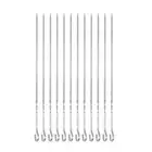 12pcs Kebob Skewers 30cmx4.3mmx1.2mm Stainless Steel Ring Handle Flat Sticks