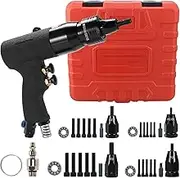 Pneumatic Duty Air Hydraulic Riveter, Pneumatic Riveter Automatic Rivet Nut Gun with 5PCS Metric Mandrels, Pop Rivet Nut Gun for Body Panels Bicycle Attachments Furniture and Decorations