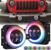 for Jeep Wrangler JL JLU 2018-2023 Gladiator 4" RGB LED Fog Light Driving Lamp (for: Jeep)