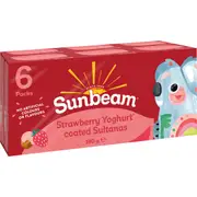 Sunbeam Strawberry Yoghurt Coated Sultanas 30g x 6 pack