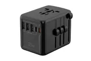 WASSUP Universal Travel Adapter 35W PD Fast Charging Offers 3X2.4A USB-A Ports 2X USB-C Ports and Multi AC Outlet-Black